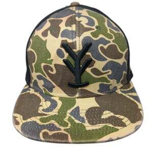 Yee Trucker Hat Green Black One Size Camo Mesh Snapback Embroidered Logo Country